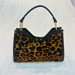 Leopard Print Leather Handbag Cheval Firenze